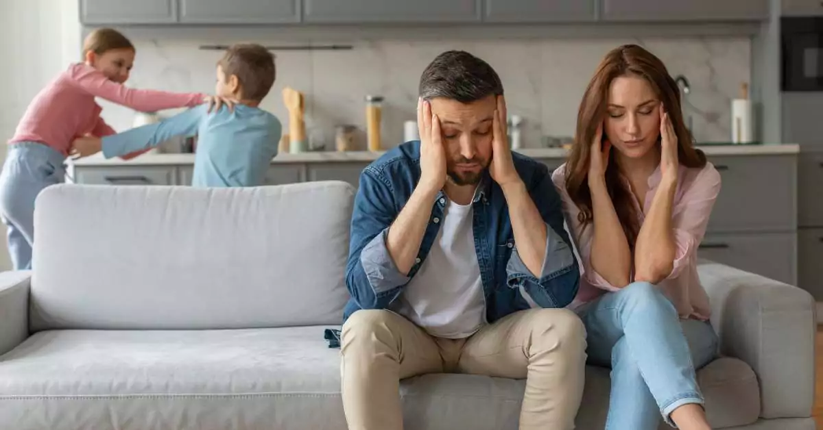 This image features frustrated parents.