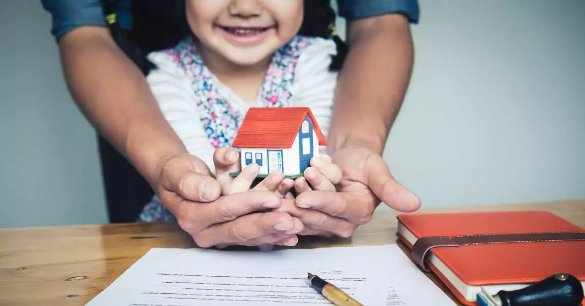 This image features a child trusting her parent.