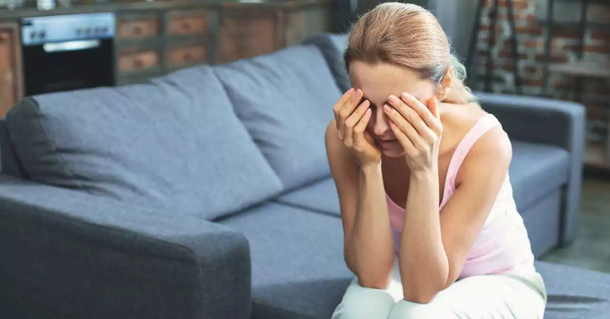 This image features a guilt ridden mom.