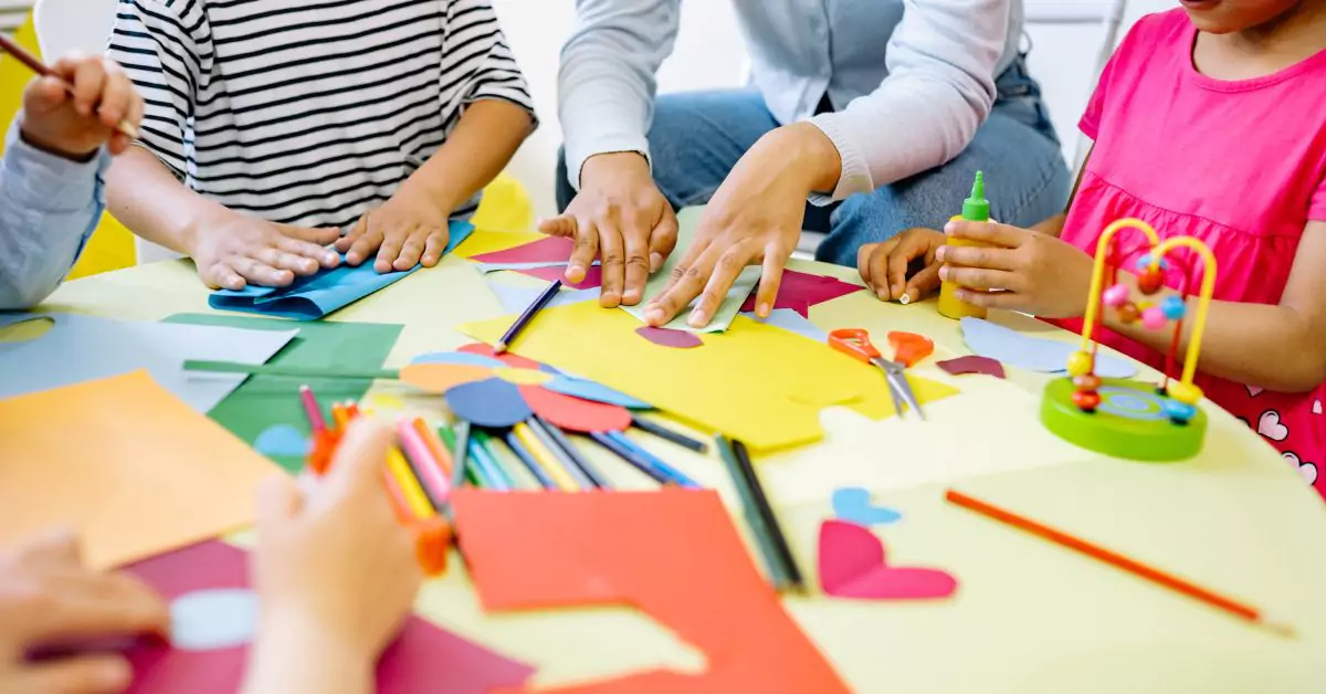 This image features preschool learning activities.